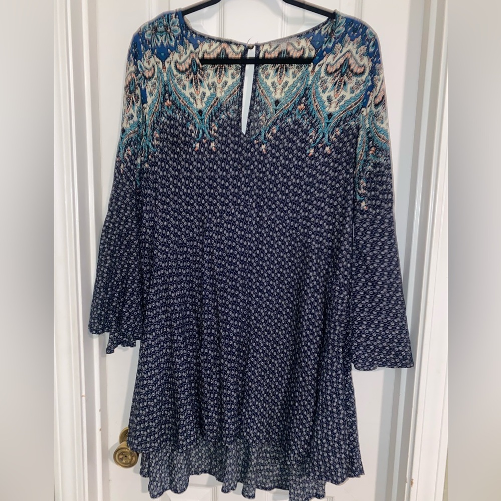 JODIFL Navy and Teal Patterned Mini‎ Dress or Long Tunic